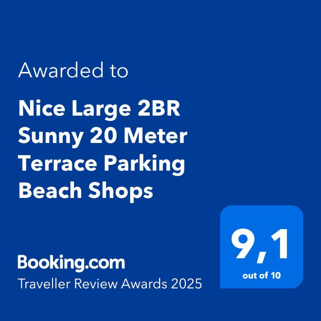 Nice Large 2Br Sunny 20 Meter Terrace Parking Beach Shops Εξωτερικό φωτογραφία